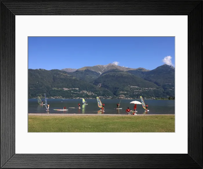 Framed Print : Windsurfing School, Colico, Lake Como, Lombardy, Italian Lakes, Italy, Europe Framed Print : Windsurfing School, Colico, Lake Como, Lombardy, Italian Lakes, Italy, Europe