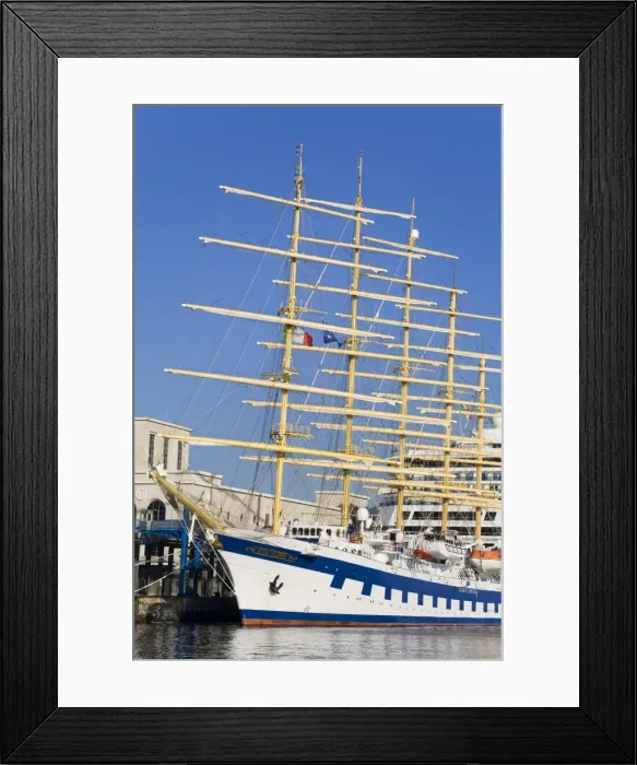 Framed Print : Royal Clipper cruise ship in Naples Port, Campania, Italy, Europe Framed Print : Royal Clipper cruise ship in Naples Port, Campania, Italy, Europe
