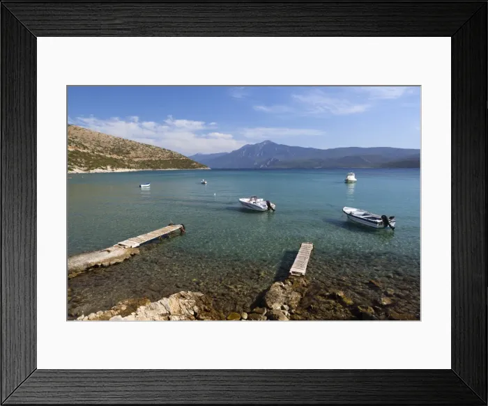 Framed Print : Boats in bay, Psili Ammos, Samos, Aegean Islands, Greece Framed Print : Boats in bay, Psili Ammos, Samos, Aegean Islands, Greece