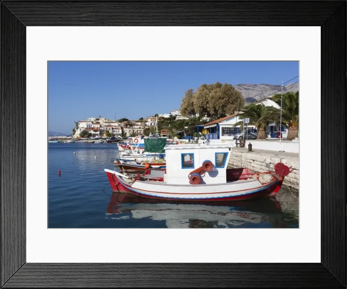 Framed Print : Fishing harbour, Ormos Marathokampos, Samos, Aegean Islands, Greece Framed Print : Fishing harbour, Ormos Marathokampos, Samos, Aegean Islands, Greece