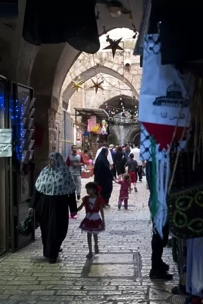 Ramadan decorations in the Old City, Jerusalem, Israel, Middle East