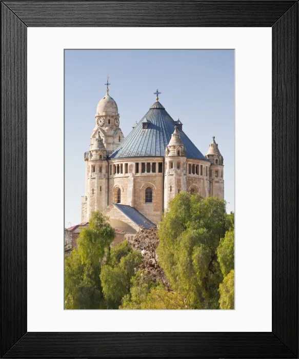 Framed Print : Dormition Abbey (Hagia Maria Sion Abbey), Mount Zion, Room of the Last Supper, Jerusalem, Israel, Middle East
