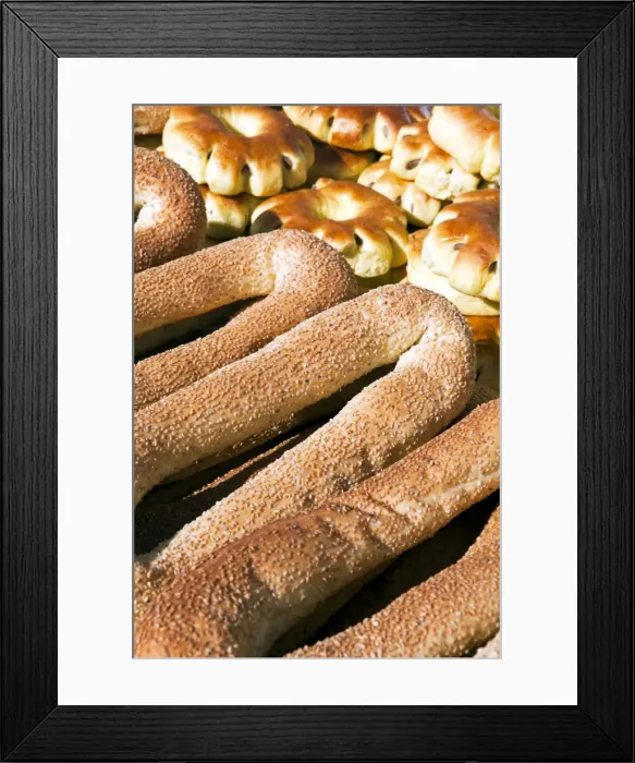 Framed Print : Sesame round bread for sale in the Old City, Jerusalem, Israel, Middle East Framed Print : Sesame round bread for sale in the Old City, Jerusalem, Israel, Middle East