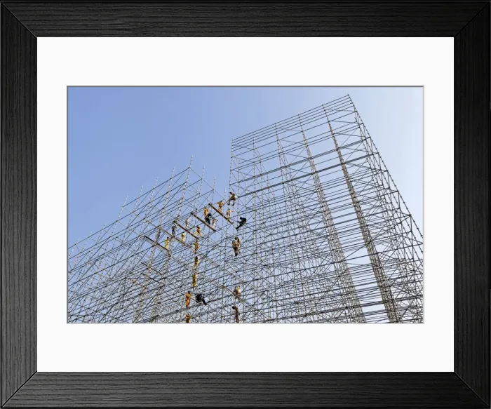 Framed Print : Scaffolding construction being erected in Central Doha, Doha, Qatar, Middle East Framed Print : Scaffolding construction being erected in Central Doha, Doha, Qatar, Middle East