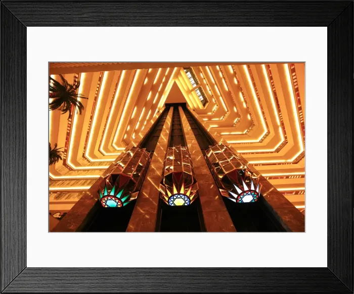 Framed Print : Wide angle view of the interior of a hotel in Doha, Qatar, Middle East Framed Print : Wide angle view of the interior of a hotel in Doha, Qatar, Middle East