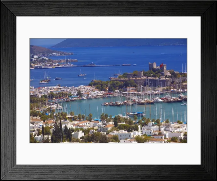 Framed Print : The harbour and the castle of St. Peter, Bodrum, Anatolia, Turkey, Asia Minor, Eurasia