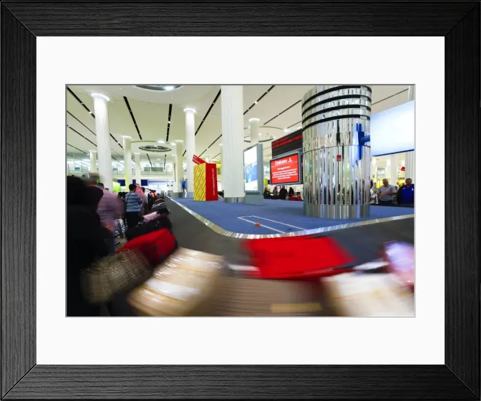 Framed Print : Baggage Carousel in the Arrivals Hall, Terminal 3, Dubai International Airport, Dubai, United Arab Emirates, Middle East Framed Print : Baggage Carousel in the Arrivals Hall, Terminal 3, Dubai International Airport, Dubai, United Arab Emirates, Middle East