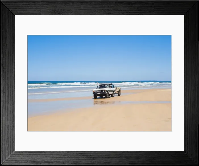 Framed Print : Tourists driving on Seventy Five Mile Beach on a self drive 4x4 tour of Fraser Island, UNESCO World Heritage Site, Queensland, Australia, Pacific Framed Print : Tourists driving on Seventy Five Mile Beach on a self drive 4x4 tour of Fraser Island, UNESCO World Heritage Site, Queensland, Australia, Pacific