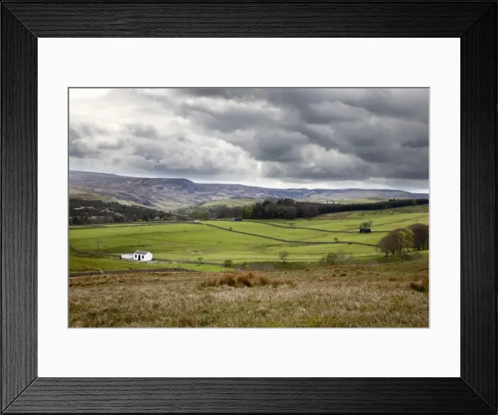 Framed Print : Stormy sky over Upper Teesdale, near Dirt Pitt, County Durham, England