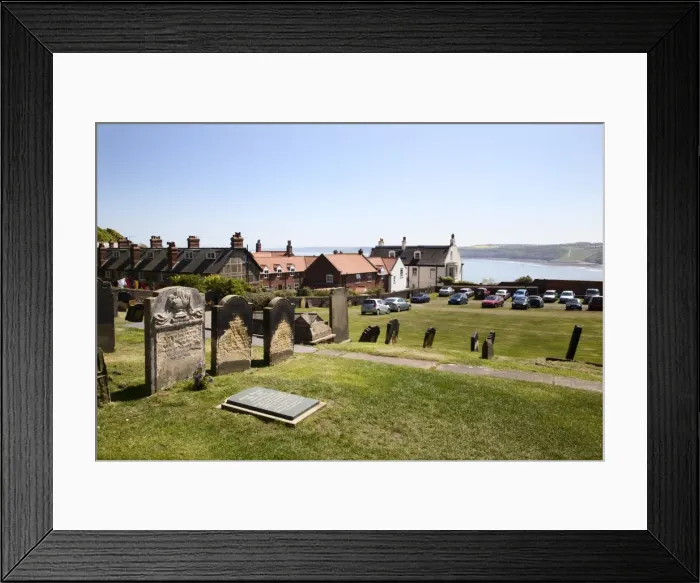 Framed Print : The setting of Anne Brontes grave on Castle Hill overlooking South Bay, Scarborough, North Yorkshire, Yorkshire, England, United Kingdom, Europe Framed Print : The setting of Anne Brontes grave on Castle Hill overlooking South Bay, Scarborough, North Yorkshire, Yorkshire, England, United Kingdom, Europe