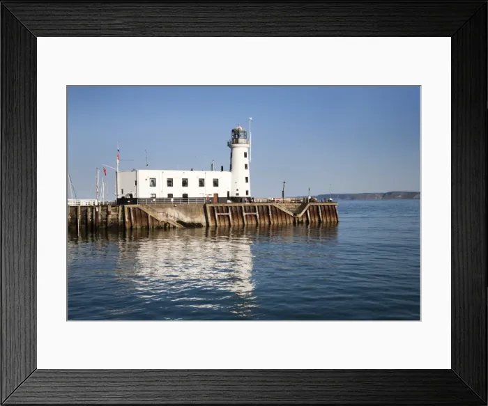 Framed Print : The Lighthouse reflected in the Harbour, Scarborough, North Yorkshire, Yorkshire, England, United Kingdom, Europe Framed Print : The Lighthouse reflected in the Harbour, Scarborough, North Yorkshire, Yorkshire, England, United Kingdom, Europe