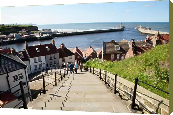 The 199 Steps in Whitby, North Yorkshire, England, United Kingdom, Europe