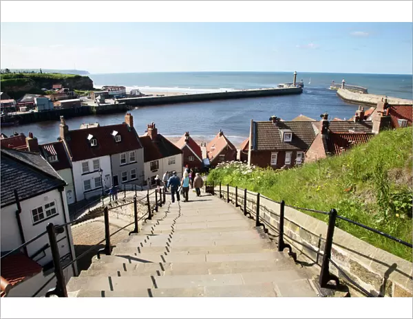 The 199 Steps in Whitby, North Yorkshire, England, United Kingdom, Europe