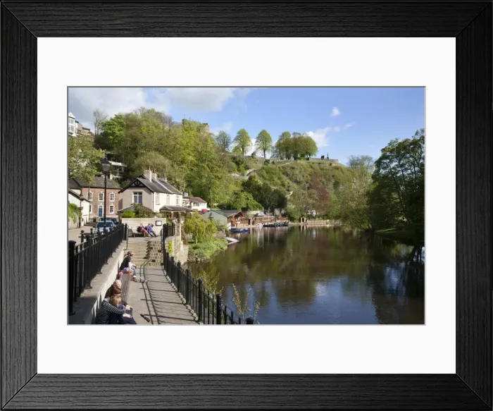 Framed Print : Sitting on the Riverside in spring, Knaresborough, North Yorkshire, England, United Kingdom, Europe