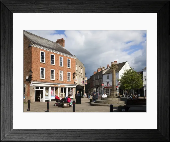 Framed Print : Market Place and Cross, Knaresborough, North Yorkshire, Yorkshire, England, United Kingdom, Europe