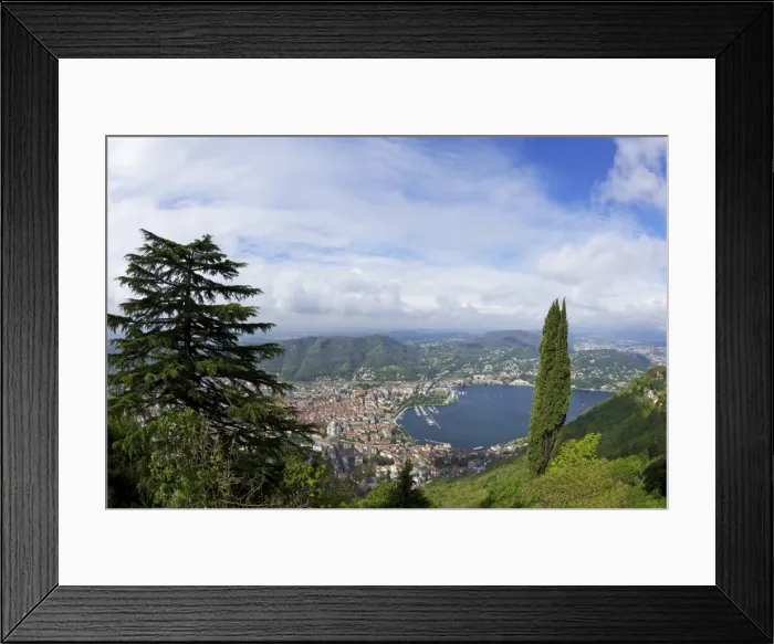 Framed Print : View of the city of Como from Brunate, Lake Como, Lombardy, Italian Lakes, Italy, Europe