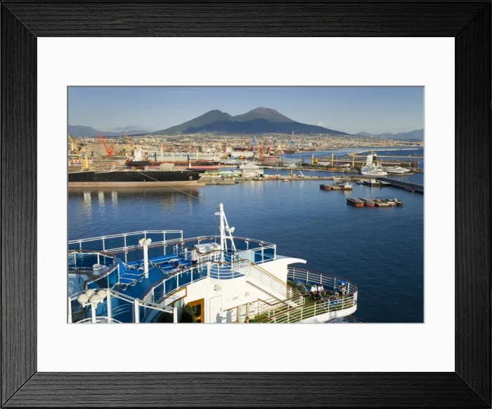 Framed Print : Ships in Naples Port, Campania, Italy, Europe Framed Print : Ships in Naples Port, Campania, Italy, Europe