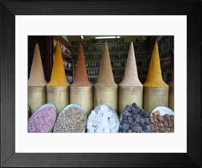 Framed Print : Spice shop, Marrakech, Morocco, North Africa, Africa Framed Print : Spice shop, Marrakech, Morocco, North Africa, Africa