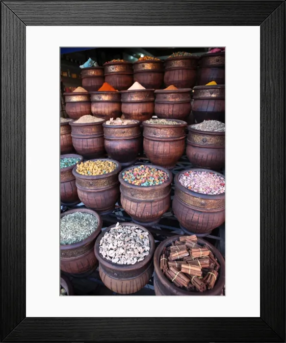 Framed Print : Spice shop, Marrakech, Morocco, North Africa, Africa Framed Print : Spice shop, Marrakech, Morocco, North Africa, Africa