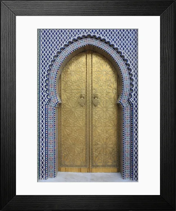 Framed Print : Door, Royal Palace Gates, Fez, Morocco, North Africa, Africa Framed Print : Door, Royal Palace Gates, Fez, Morocco, North Africa, Africa