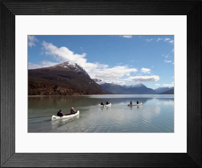 Framed Print : Canoeing at Tierra del Fuego National Park, near Ushuaia, Argentina, South America