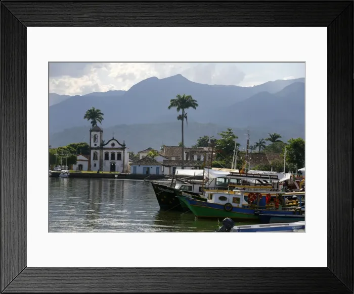 Framed Print : View over Santa Rita church and the harbour, Parati, Rio de Janeiro State, Brazil, South America Framed Print : View over Santa Rita church and the harbour, Parati, Rio de Janeiro State, Brazil, South America