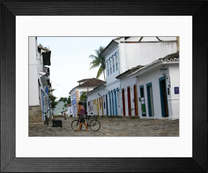 Framed Print : Typical colonial houses in the historic part of Parati, Rio de Janeiro State, Brazil, South America Framed Print : Typical colonial houses in the historic part of Parati, Rio de Janeiro State, Brazil, South America