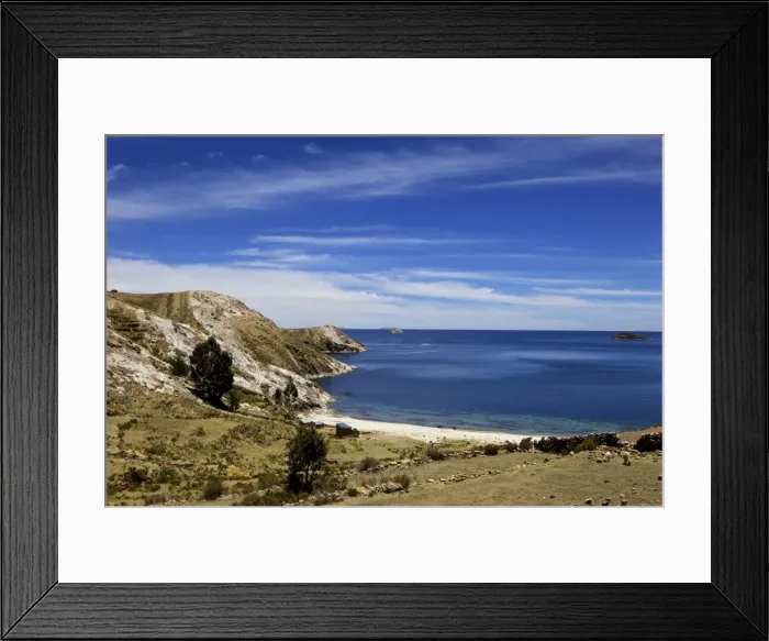 Framed Print : Bay on Isla del Sol, Lake Titicaca, Bolivia, South America Framed Print : Bay on Isla del Sol, Lake Titicaca, Bolivia, South America