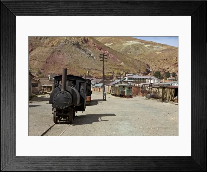 Framed Print : The old mining ghost town of Pulacayo, Industrial Heritage Site, famously linked to Butch Cassidy and the Sundance Kid, Bolivia, South America