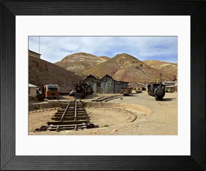Framed Print : The old mining ghost town of Pulacayo, Industrial Heritage Site, famously linked to Butch Cassidy and the Sundance Kid, Bolivia, South America