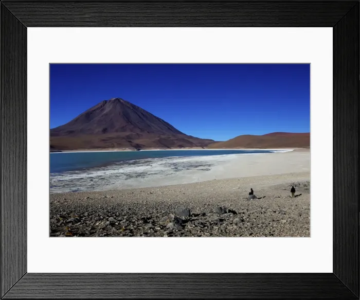 Framed Print : The Laguna Verde or Green Lagoon with Volcan Licancabur in background, Eduardo Avaroa Andean Fauna National Reserve, Southwest Highlands, Bolivia, South America
