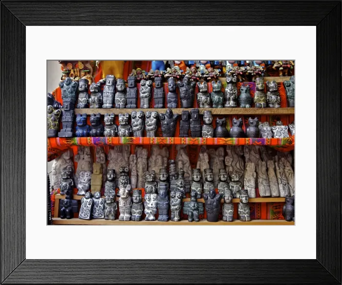 Framed Print : Ceremonial statues for sale in Witches Market, La Paz, Bolivia, South America Framed Print : Ceremonial statues for sale in Witches Market, La Paz, Bolivia, South America