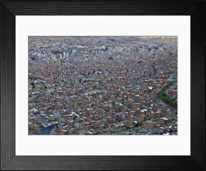 Framed Print : View over La Paz city, Bolivia, South America Framed Print : View over La Paz city, Bolivia, South America