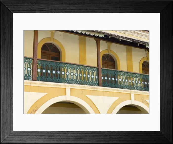 Framed Print : Portuguese era balcony in the old quarter, Fontainhas, Panjim, Goa, India, Asia Framed Print : Portuguese era balcony in the old quarter, Fontainhas, Panjim, Goa, India, Asia