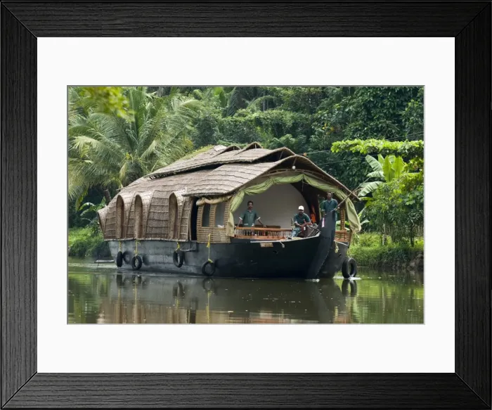 Framed Print : House boat on the Backwaters, near Alappuzha (Alleppey), Kerala, India, Asia Framed Print : House boat on the Backwaters, near Alappuzha (Alleppey), Kerala, India, Asia
