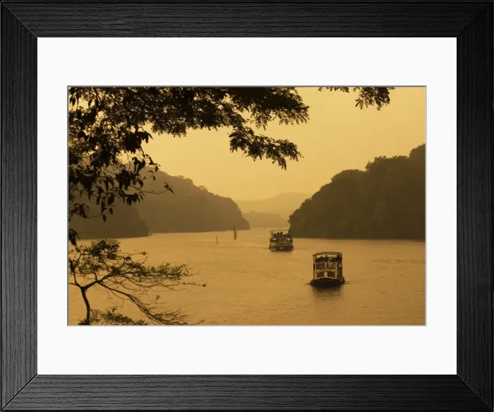 Framed Print : Tour boats cruising on lake, Lake Periyar, Kerala, India, Asia Framed Print : Tour boats cruising on lake, Lake Periyar, Kerala, India, Asia