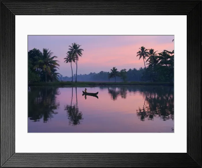 Framed Print : Dawn over the backwaters, near Alappuzha (Alleppey), Kerala, India, Asia Framed Print : Dawn over the backwaters, near Alappuzha (Alleppey), Kerala, India, Asia