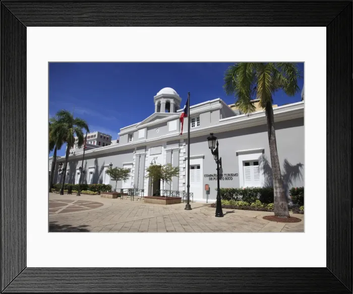 Framed Print : Museum, Puerto Rico Tourism Company, Paseo de la Princesa (Walkway of the Princess), Old San Juan, San Juan, Puerto Rico, West Indies, Caribbean, United States of America, Central America
