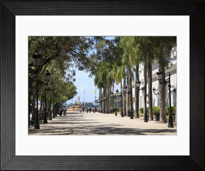 Framed Print : Paseo de la Princesa (Walkway of the Princess), Old San Juan, San Juan, Puerto Rico, West Indies, Caribbean, United States of America, Central America Framed Print : Paseo de la Princesa (Walkway of the Princess), Old San Juan, San Juan, Puerto Rico, West Indies, Caribbean, United States of America, Central America