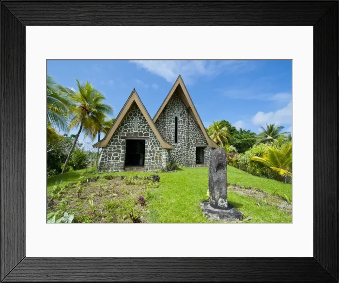 Framed Print : Stone church on Kvato island, Papua New Guinea, Pacific Framed Print : Stone church on Kvato island, Papua New Guinea, Pacific
