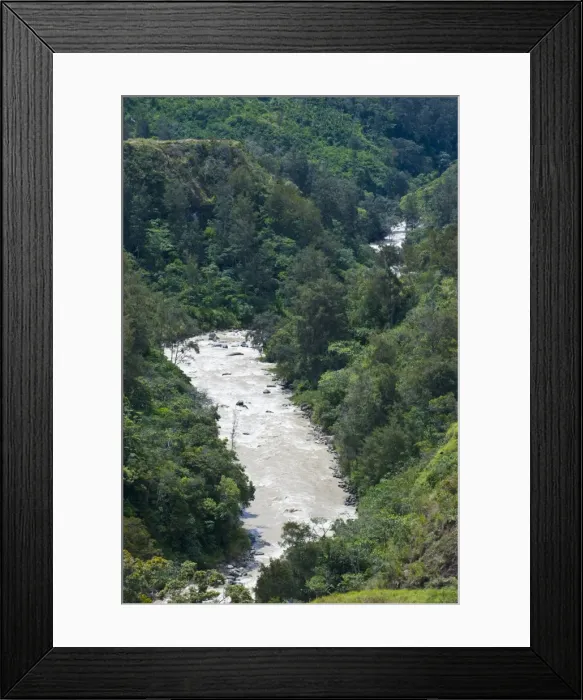 Framed Print : Highland landscape between Mount Hagen and Enya, Highlands, Papua New Guinea, Pacific