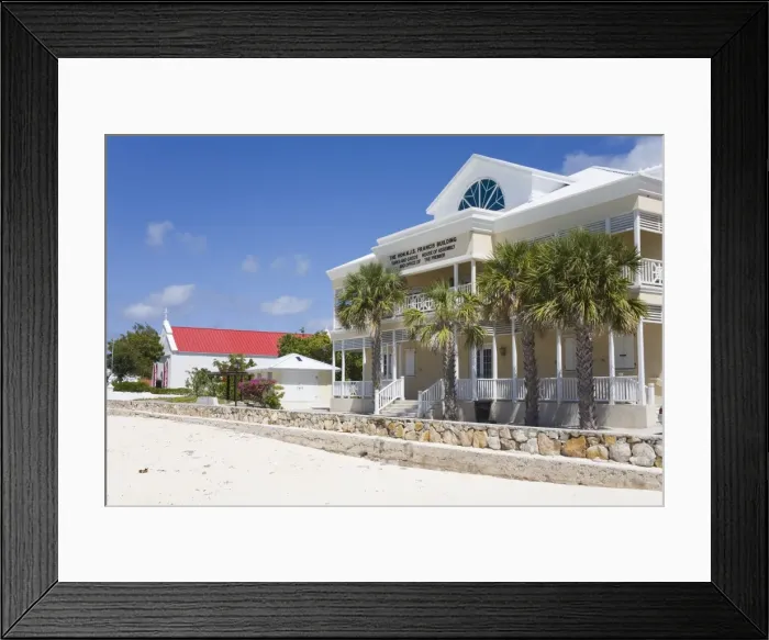 Framed Print : House of Assembly, Cockburn Town, Grand Turk Island, Turks and Caicos Islands, West Indies, Caribbean, Central America