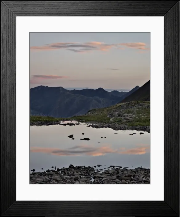 Framed Print : Pink clouds at dawn reflected in a tarn near Stony Pass, San Juan National Forest, Colorado, United States of America, North America Framed Print : Pink clouds at dawn reflected in a tarn near Stony Pass, San Juan National Forest, Colorado, United States of America, North America