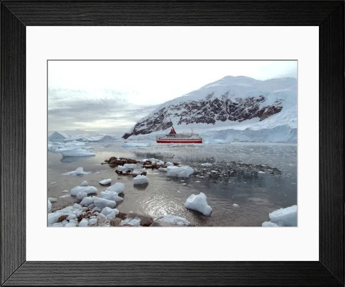 Framed Print : Cruise ship moored at Neko Harbor, Antarctica, Polar Regions Framed Print : Cruise ship moored at Neko Harbor, Antarctica, Polar Regions