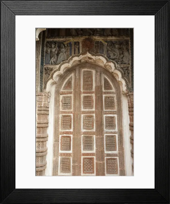 Framed Print : Carved arched door in the 19th century Prataspeswar terracotta temple, built in 1849, in the temple complex, Kalna, West Bengal, India, Asia Framed Print : Carved arched door in the 19th century Prataspeswar terracotta temple, built in 1849, in the temple complex, Kalna, West Bengal, India, Asia