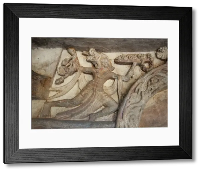 Framed Print : Ornate carving in Ranigumpha, cave number 1, Udayagiri caves, once used as meeting place for Jain monks, Bhubaneshwar, Orissa, India, Asia Framed Print : Ornate carving in Ranigumpha, cave number 1, Udayagiri caves, once used as meeting place for Jain monks, Bhubaneshwar, Orissa, India, Asia