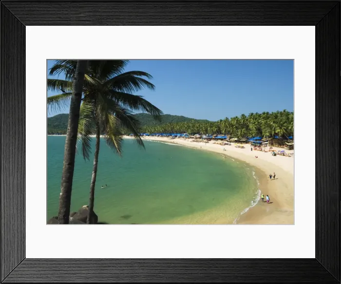 Framed Print : View over Palolem beach, Palolem, Goa, India, Asia Framed Print : View over Palolem beach, Palolem, Goa, India, Asia