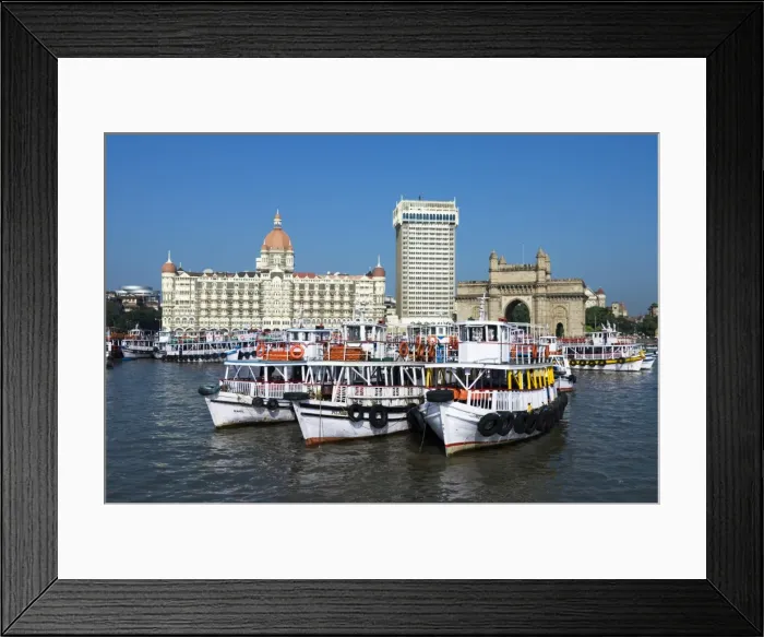 Framed Print : Waterfront with Taj Mahal Palace and Tower Hotel and Gateway of India, Mumbai (Bombay), Maharashtra, India, Asia Framed Print : Waterfront with Taj Mahal Palace and Tower Hotel and Gateway of India, Mumbai (Bombay), Maharashtra, India, Asia