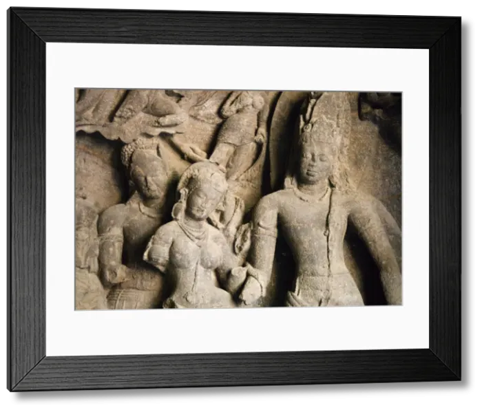 Framed Print : Cave Temple carving, Elephanta Island, UNESCO World Heritage Site, Mumbai (Bombay), Maharashtra, India Framed Print : Cave Temple carving, Elephanta Island, UNESCO World Heritage Site, Mumbai (Bombay), Maharashtra, India