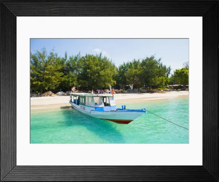Framed Print : Traditional Indonesian boats in the crystal clear sea of Gili Trawangan, Gili Islands, Indonesia, Southeast Asia, Asia Framed Print : Traditional Indonesian boats in the crystal clear sea of Gili Trawangan, Gili Islands, Indonesia, Southeast Asia, Asia